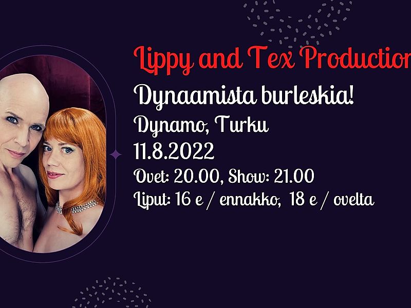 Dynaamista burleskia lippy and tex produ fb cover